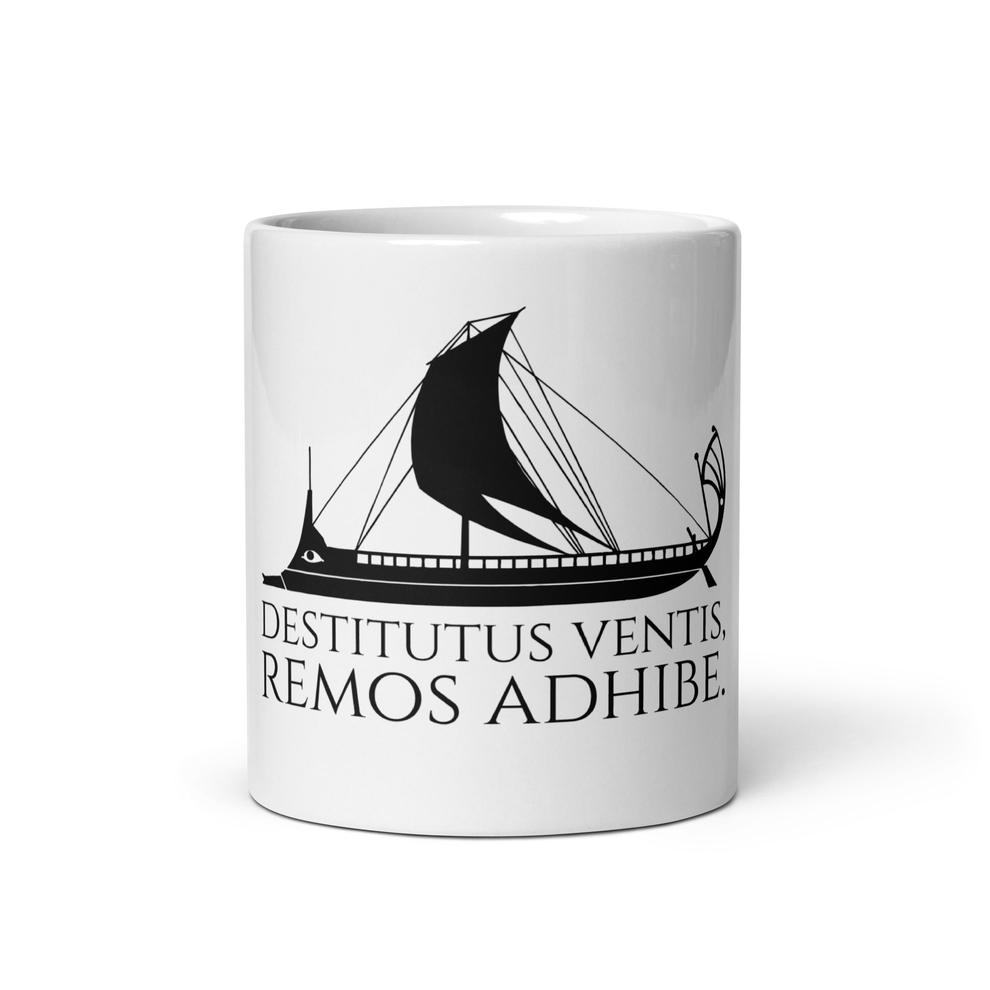 Destitutus Ventis, Remos Adhibe - If The Wind Will Not Serve Take To The Oars - Motivational Stoic Philosophy Mug