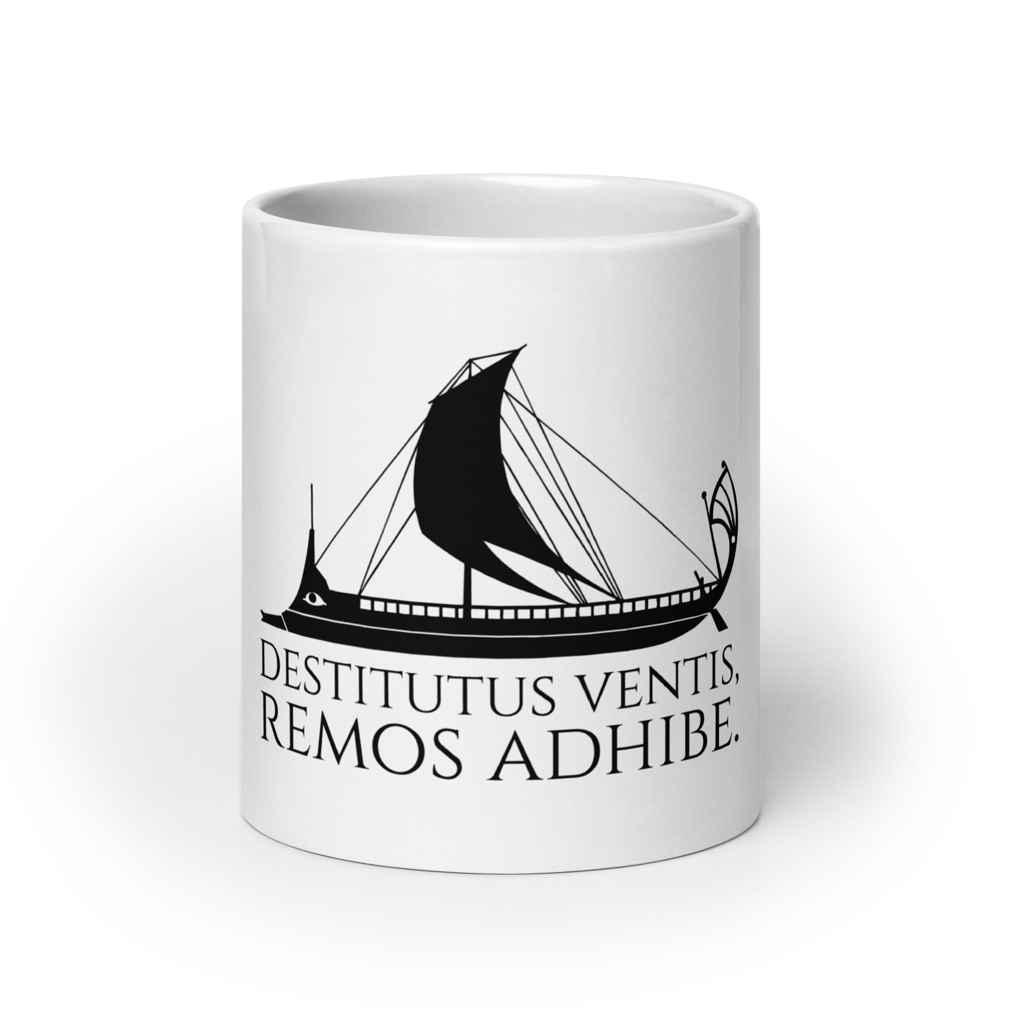 Destitutus Ventis, Remos Adhibe - If The Wind Will Not Serve Take To The Oars - Motivational Stoic Philosophy Mug