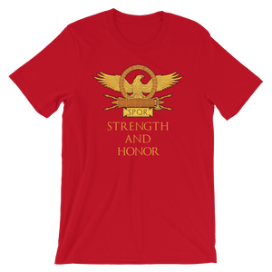 Strength And Honor Roman Eagle SPQR Legionary Standard Aquila Short-Sleeve Unisex T-Shirt