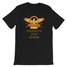 Load image into Gallery viewer, Strength And Honor Roman Eagle SPQR Legionary Standard Aquila Short-Sleeve Unisex T-Shirt