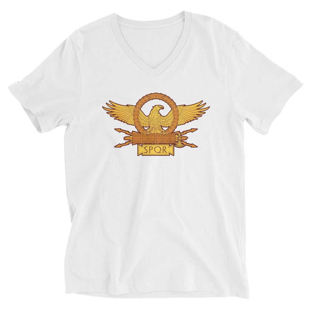 Roman Eagle SPQR Unisex Short Sleeve V-Neck T-Shirt