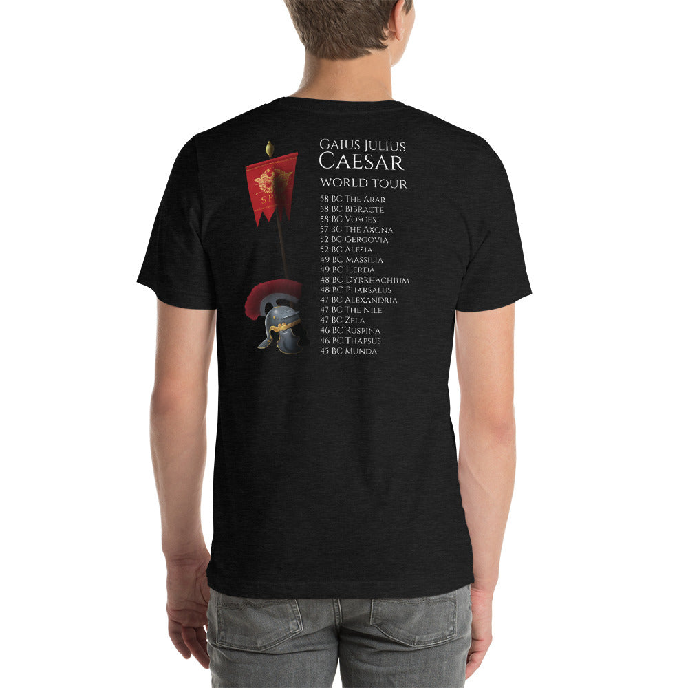 Gaius Julius Caesar World Tour - Ancient Rome Short-Sleeve Double Sided Print Unisex T-Shirt