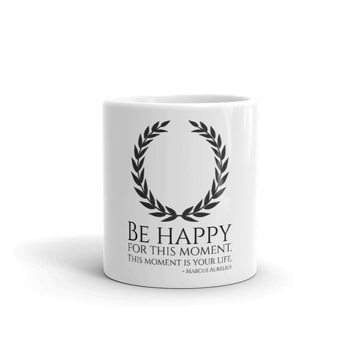 Stoic Philosophy Emperor Marcus Aurelius Quote On Happiness Coffee Mug