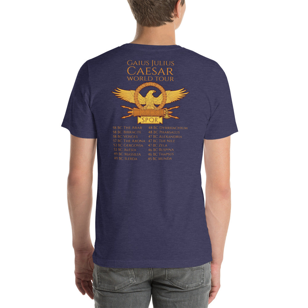 Gaius Julius Caesar World Tour - Ancient Rome Double Sided Print Short-Sleeve Unisex T-Shirt