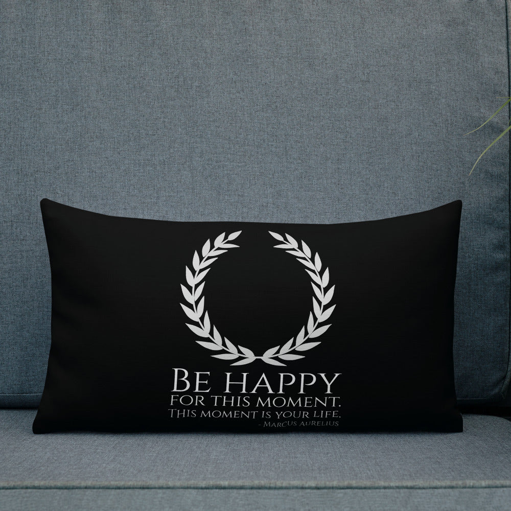 Stoic Philosophy Emperor Marcus Aurelius Quote On Happiness Premium Pillow