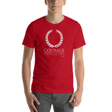 Load image into Gallery viewer, Courage Conquers All Things It Even Gives Strength To The Body - Ovid - Motivational Ancient Rome Short-Sleeve Unisex T-Shirt