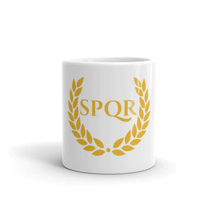 SPQR Laurel Wreath Ancient Rome Coffee Mug