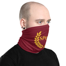 Load image into Gallery viewer, Anti Barbarian Red Laurel Wreath SPQR Neck Gaiter