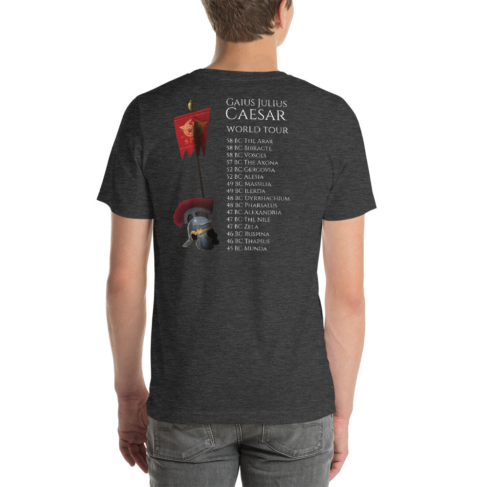 Gaius Julius Caesar World Tour - Ancient Rome Short-Sleeve Double Sided Print Unisex T-Shirt