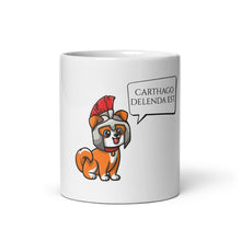 Load image into Gallery viewer, Carthago Delenda Est - Ancient Roman Legionary Dog - Latin Quote Coffee Mug