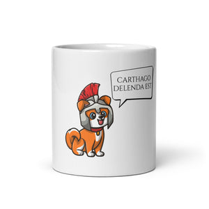 Carthago Delenda Est - Ancient Roman Legionary Dog - Latin Quote Coffee Mug